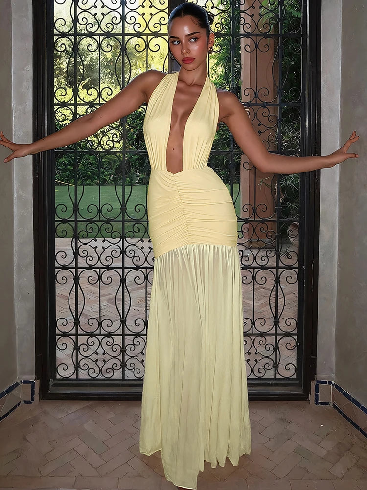 Elara - Halter Maxi Dress