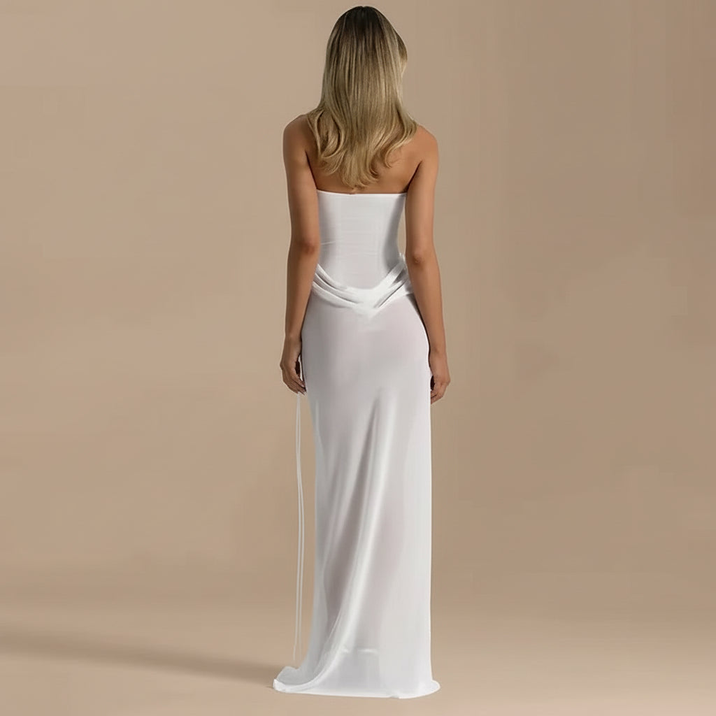 Nova - Strapless Mesh Maxi Dress