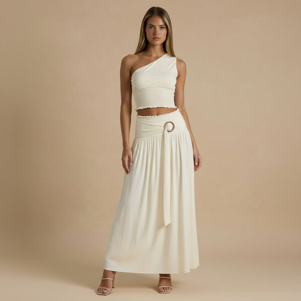 Lily - One-Shoulder Two-Piece Set