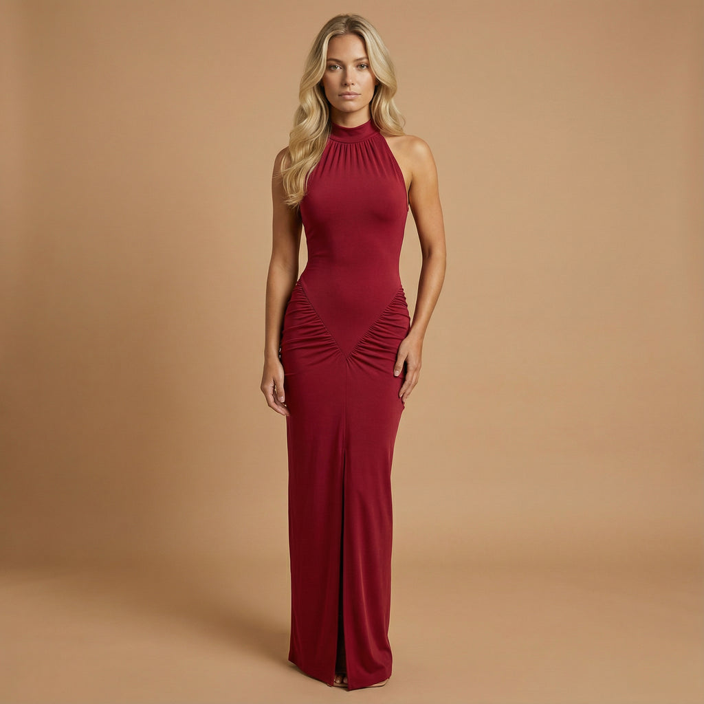 Arora - Maxi Dress met ruches en elegante split