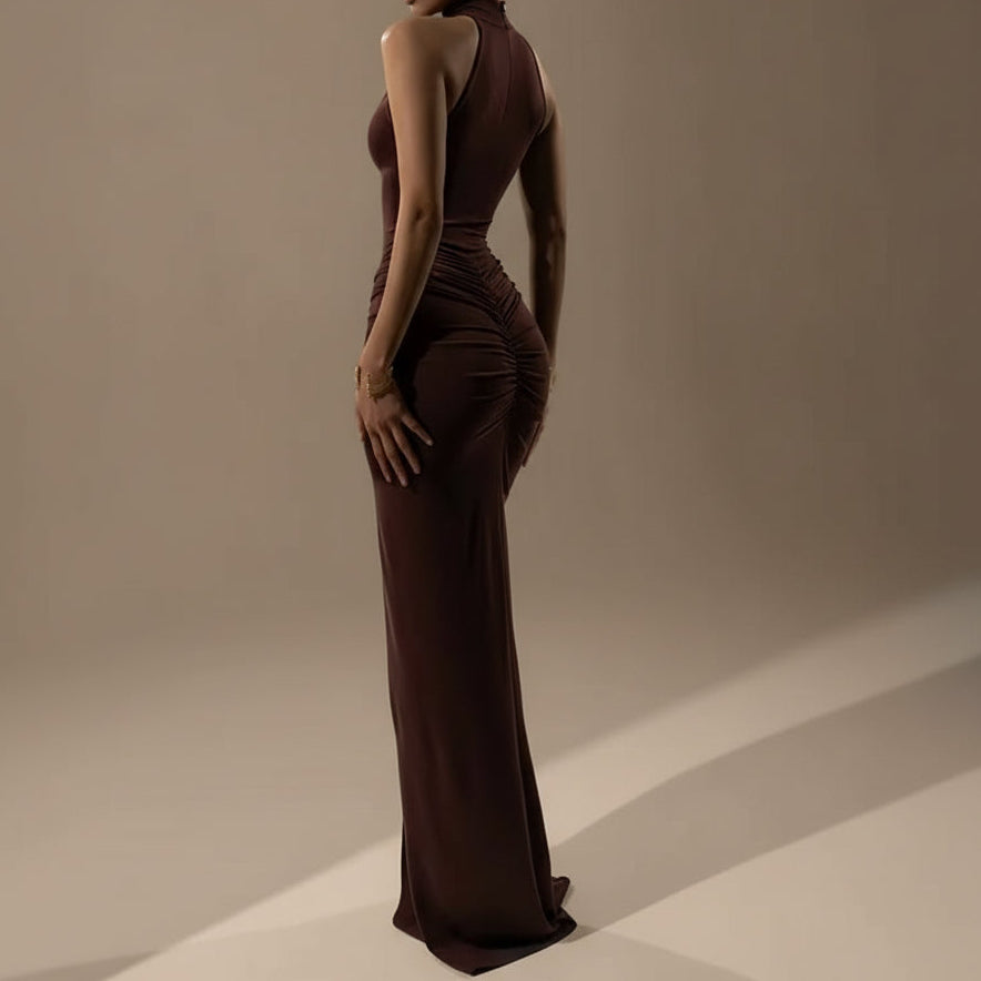 Arora - Maxi Dress met ruches en elegante split