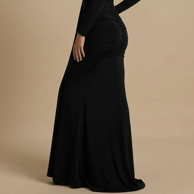 Lorena – Maxi Dress met ruches en V-hals