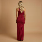 Arora - Maxi Dress met ruches en elegante split
