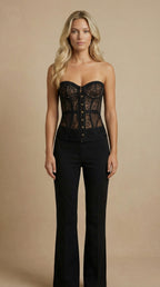 Amara - De Strapless Lace Corset Top