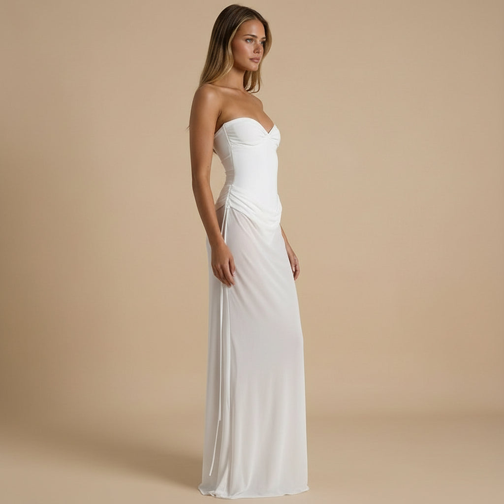 Nova - Strapless Mesh Maxi Dress