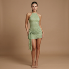 Serena – Lace Halter Mini Dress