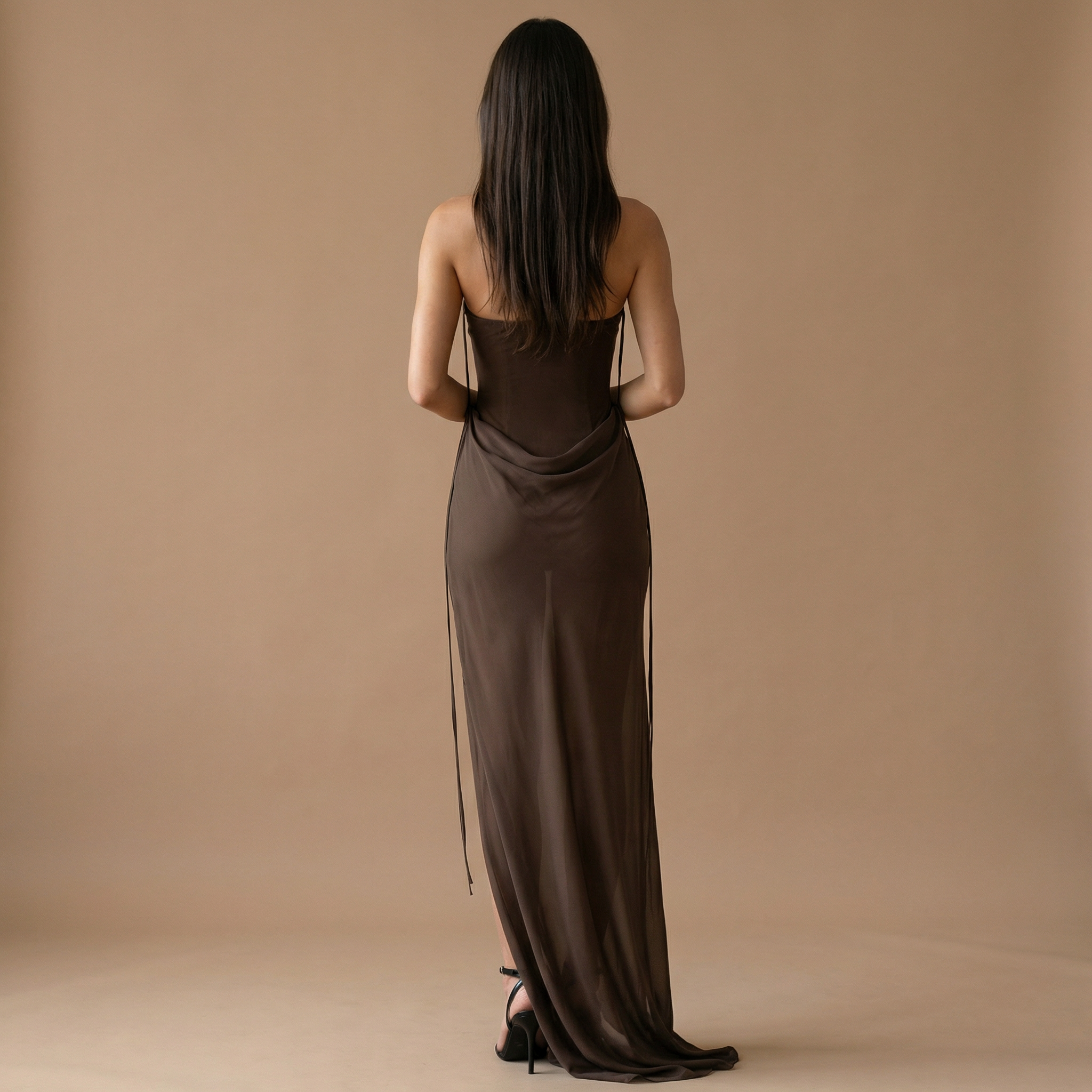 Nova - Strapless Mesh Maxi Dress