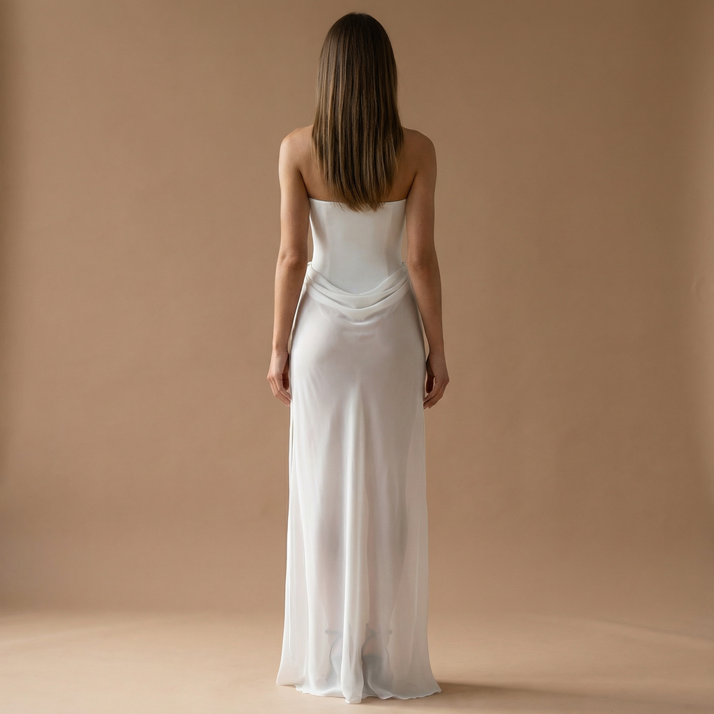 Nova - Strapless Mesh Maxi Dress