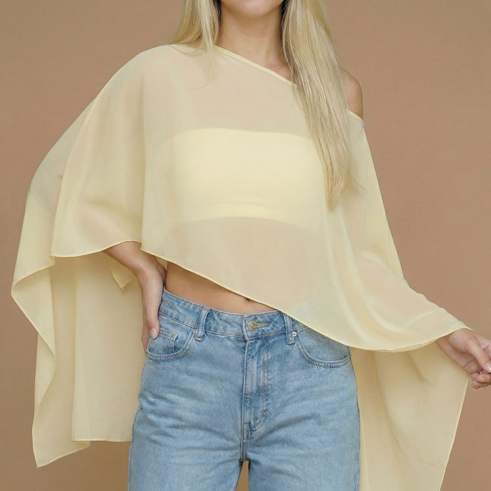 Bella - one shoulder poncho