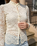 Talia - Elegant White Lace Blouse