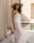 Nova - Strapless Mesh Maxi Dress